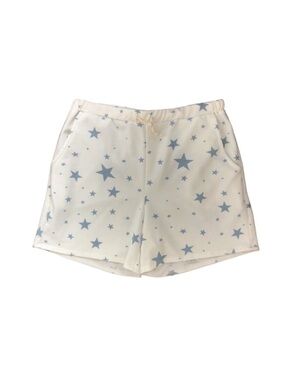 Hopely White & Blue Stars Lounge Shorts Size Medium